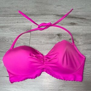Victorias Secret Halter Bikini Top 36D Barbiecore Resortwear Vacation Hot Pink